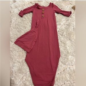 Caden Lane Gown & Hat - Solid Dusty Rose